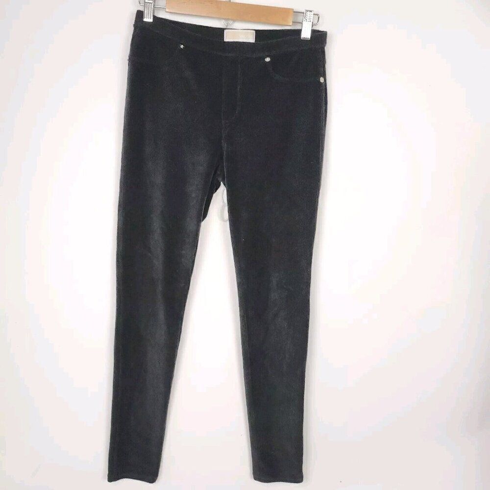 Michael Kors Black Ribbed Leggings Skinny Pull On Pants Jeggings Womens Small